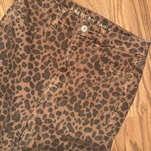 American Eagle Outfitters Brown Leopard High Rise Jeans